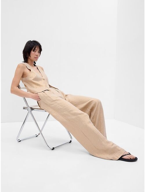 Gap Linen-Cotton Pleated Pants