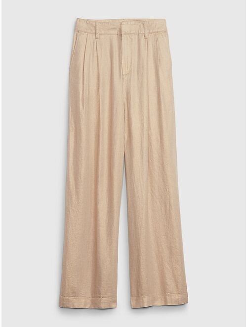 Gap Linen-Cotton Pleated Pants