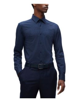 BOSS Men's Denim-Inspired Jersey Shirt
