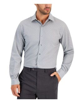 Men's Slim Fit 4-Way Stretch Geo-Print Dress Shirt, Created for Macy's