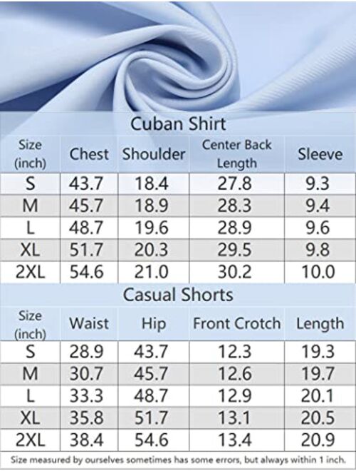 COOFANDY Men's 2 Piece Short Set Cuban Button Down Shirt Casual Short Beach Outfits Set