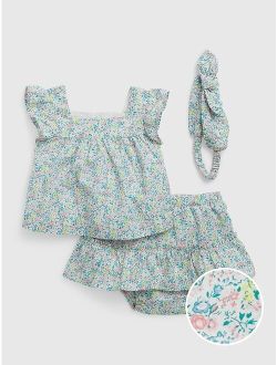Baby Floral Three-Piece Outfit Set