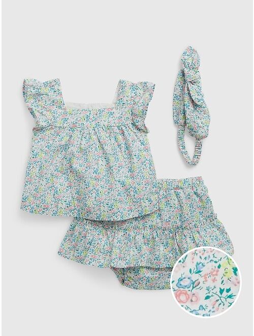 Gap Baby Floral Three-Piece Outfit Set