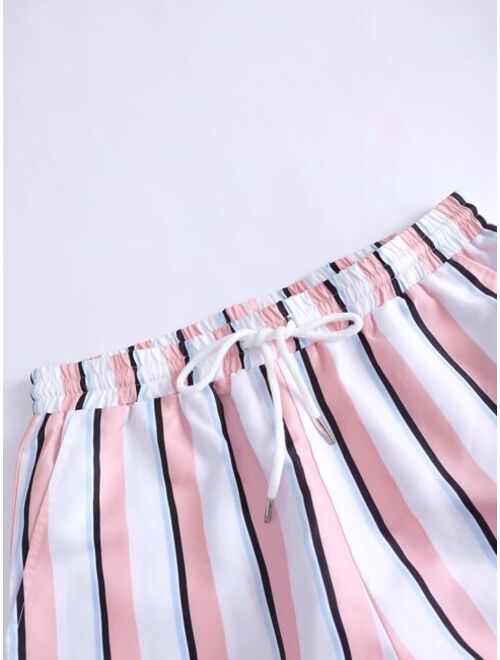 Shein Men Striped Drawstring Waist Shorts