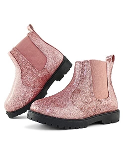 Tobfis Girl's Fashion Glitter Chelsea Boot Ankle Boots(Toddler/Little Kid/Big Kid)