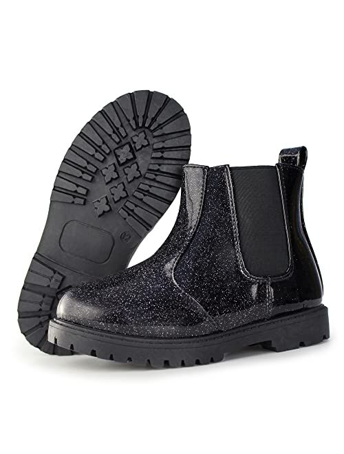 Tobfis Girl's Fashion Glitter Chelsea Boot Ankle Boots(Toddler/Little Kid/Big Kid)