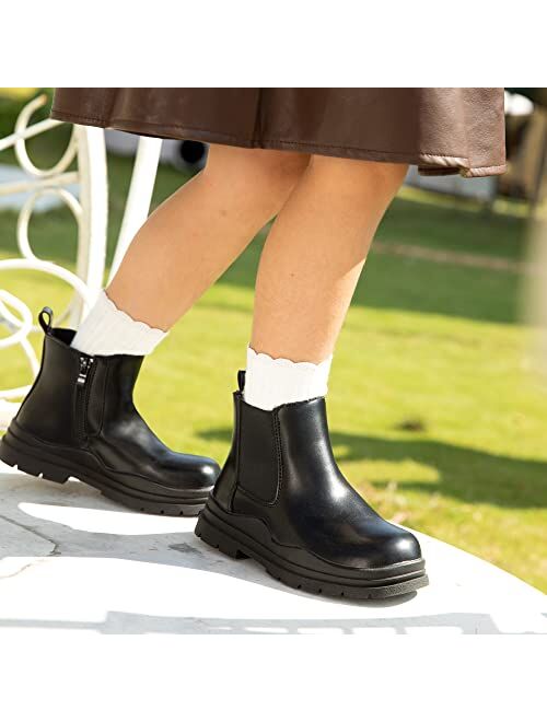 Hawkwell Boys Girls Low Heels Ankle Boots Unisex Kids Side Zipper Chelsea Booties (Toddlers/Little Kids/Big Kids)
