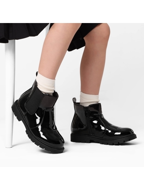 DREAM PAIRS Girls Side Zipper Chelsea Ankle Boots Little Kid/Big Kid