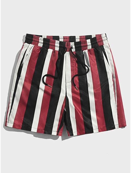 SHEIN Men Striped Drawstring Waist Shorts