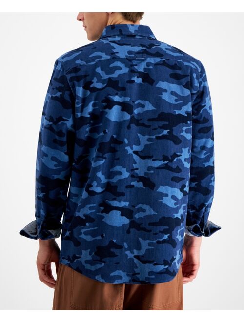 Sun + Stone Men's Nolan Regular-Fit Camouflage Corduroy Shirt, Created for Macy's