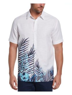 Men's Layered Leaf Print Short-Sleeve Shirt