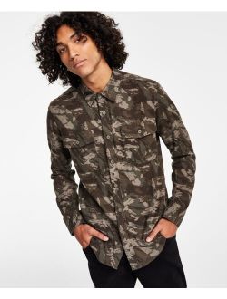 Men's Leo Regular-Fit Camouflage Flannel Shirt, Created for Macy's