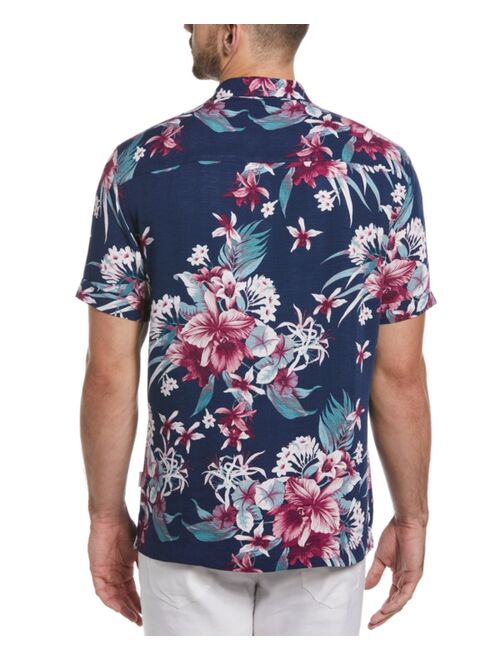 Cubavera Men's Floral Print Textured Short-Sleeve Shirt
