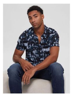 Men's Ikat Tie-Dye Short Sleeves Shirt