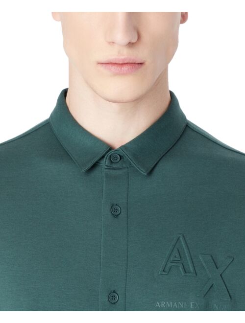 A|X Armani Exchange Men's Embossed Logo Button-Down Shirt