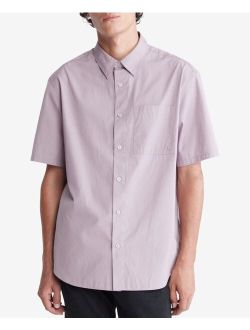 Men's Short-Sleeve Solid Pocket Button-Down Easy Shirt