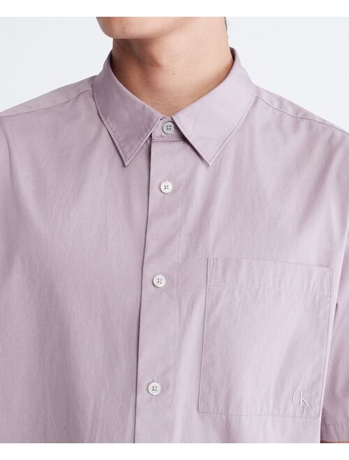 Calvin Klein Men's Short-Sleeve Solid Pocket Button-Down Easy Shirt