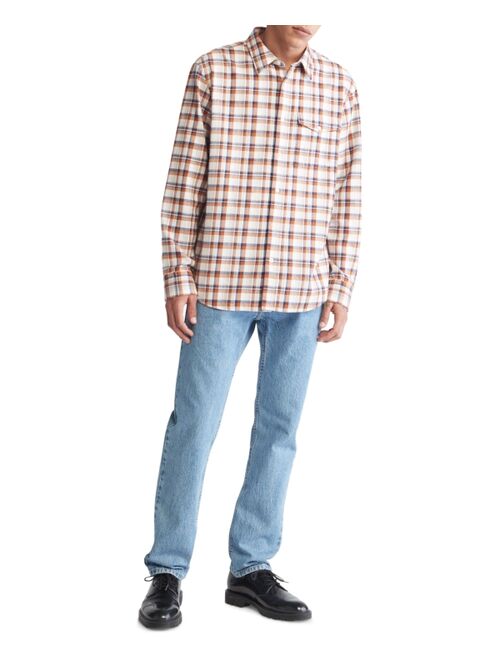 Calvin Klein Men's Long-Sleeve Plaid Pocket Shirt