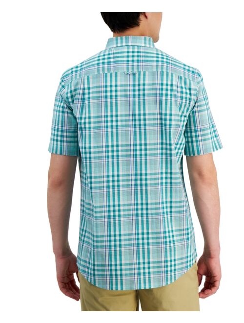 Club Room Men's Rob Classic-Fit Tonal Plaid Button-Down Poplin Shirt, Created for Macy's