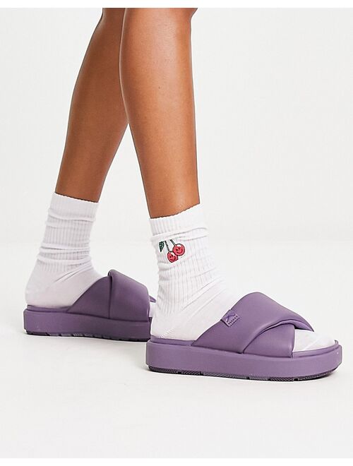 Nike Air Jordan Sophia flatform sliders in purple