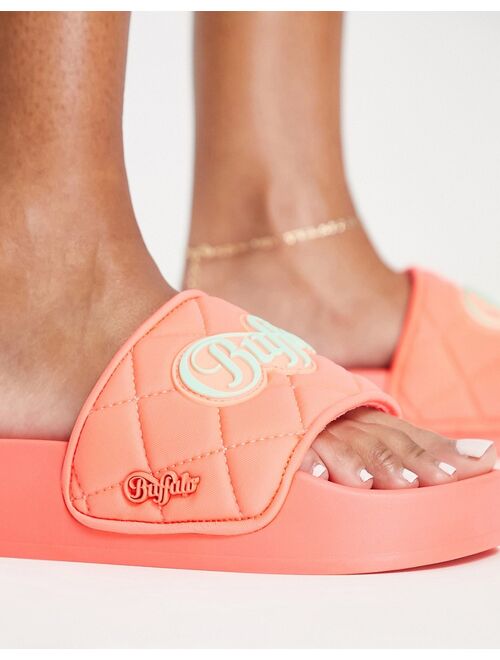 Buffalo Lake Soft quilted slides in coral
