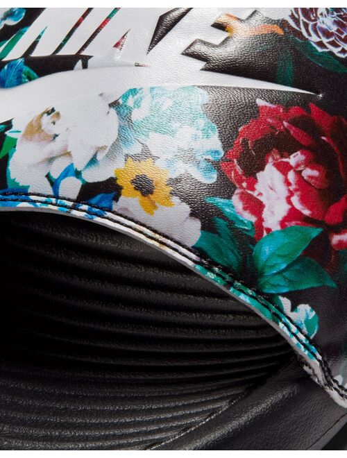 Nike Victori One floral print slides in black/multi