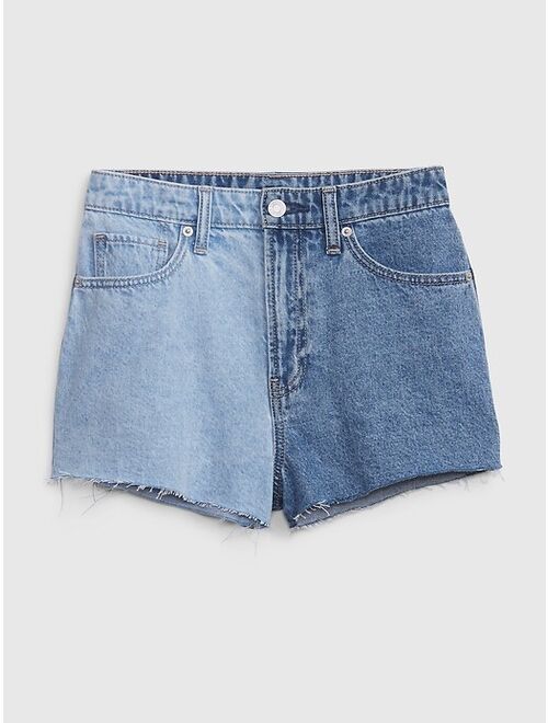PROJECT GAP 2" Sky High Rise Two-Tone Denim Festival Shorts with Washwell