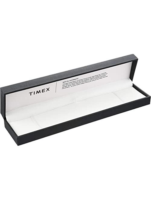 Timex 38 mm M79 Black/Blue Auto Silver Case Black Dial Silver Bracelet
