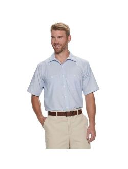 Men's Red Kap Striped Industrial Button-Down Work Shirt