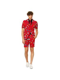 Slim-Fit Summer Dapper Decorator Christmas Suit & Tie Set