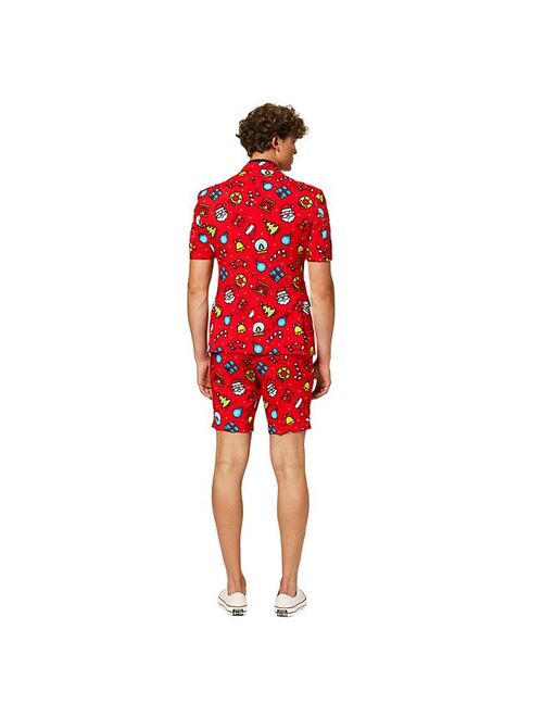 Men's OppoSuits Slim-Fit Summer Dapper Decorator Christmas Suit & Tie Set