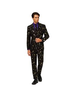 Slim-Fit Fancy Fireworks Novelty Suit & Tie Set