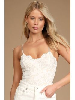 Midnight Romance Ivory Lace Bodysuit