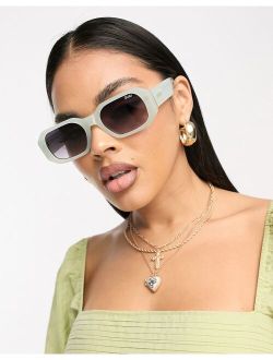 Quay Australia Quay Hyped Up rectangle sunglasses in mint