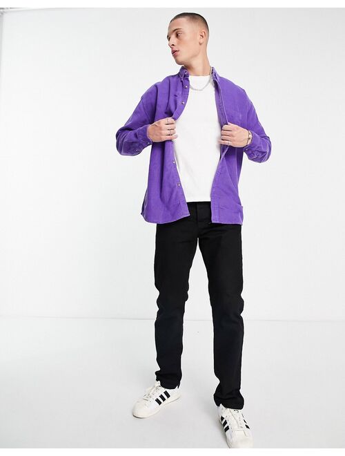 ASOS DESIGN 90s oversized cord shirt in bright purple