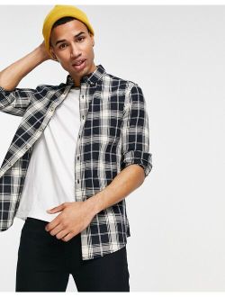 skinny fit shirt in black check