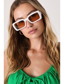 Always Your Favorite White Rectangle Sunglasses