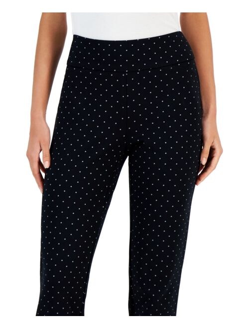 CHARTER CLUB Women's Afternoon Dot-Print Cambridge Ponte-Knit Pants, Created for Macy's