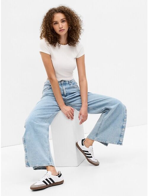 PROJECT GAP Low Rise Snap Side Baggy Jeans with Washwell