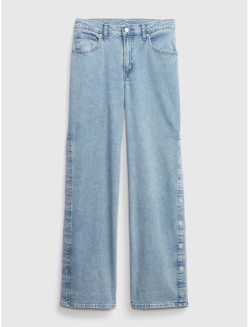 PROJECT GAP Low Rise Snap Side Baggy Jeans with Washwell