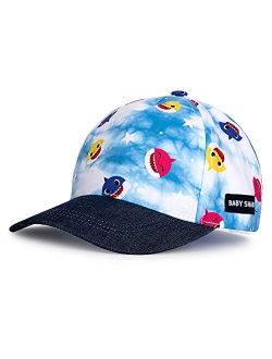 Nickelodeon Little Toddler Hat for Boys Ages 2-4, Baby Shark Kids Baseball Cap 3D Design Fin