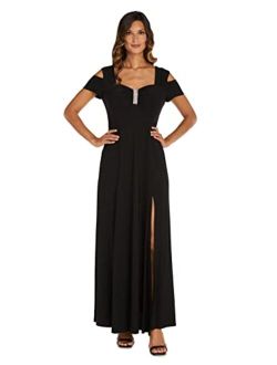 Women's One Piece Long Missy Cold Shoulder Gown