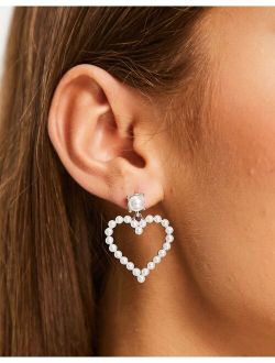 pearl heart drop earrings