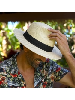 Matte Toyo Straw Safari Sun Hat with 3-Pleat Ribbon Band