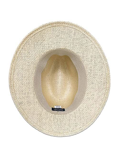 Panama Jack Matte Toyo Straw Safari Sun Hat with 3-Pleat Ribbon Band