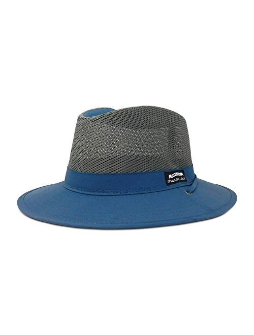 Panama Jack Nylon Mesh Safari Hat - Lightweight, UPF (SPF) 50+ Sun Protection, 2 1/2" Big Brim, Chin Strap
