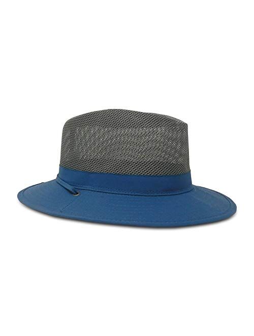 Panama Jack Nylon Mesh Safari Hat - Lightweight, UPF (SPF) 50+ Sun Protection, 2 1/2" Big Brim, Chin Strap
