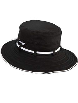 Women's Contrast Cotton Bucket Sun Hat with Sizing Tie, 3" Brim