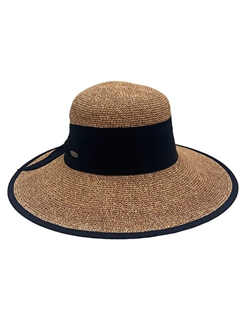 Panama Jack Premium Women's Straw Hat - Natural Paper Braid, 4" Big Brim