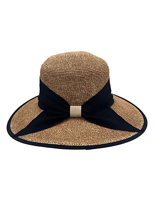 Panama Jack Premium Women's Straw Hat - Natural Paper Braid, 4" Big Brim